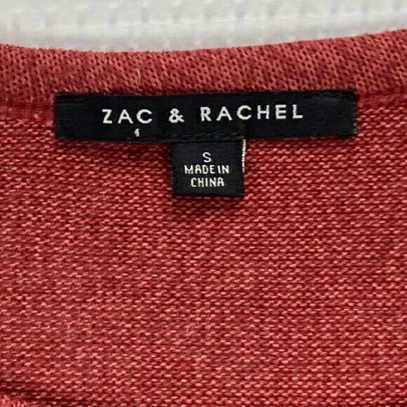 Zac & Rachel Sweater Womens Size Small Red Knit Floral Layered Tunic Sweater - Picture 14 of 15